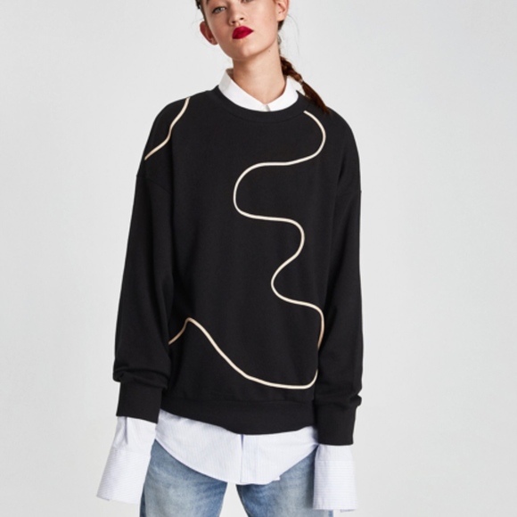 Zara Sweater long sleeves size S Black - Picture 3 of 8